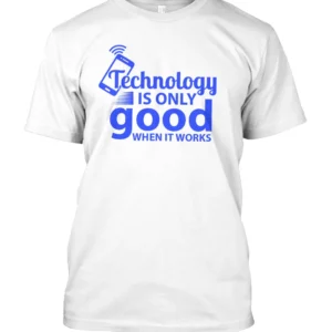 Technology White Blue Tee